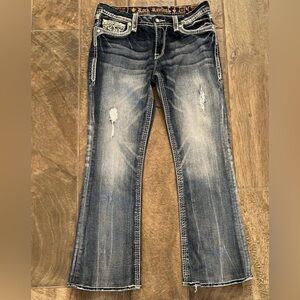 Rock Revival Jeans Stacey Bootcut Embellished Distressed Jeans Women’s SZ 32.
